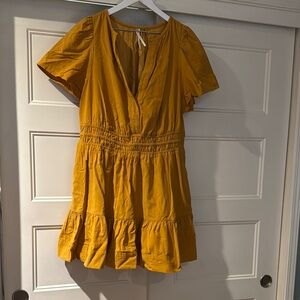 Anthropologie Mustard Mini Dress